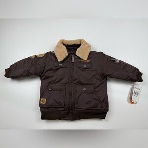 AKADEMIKS Toddler Boy’s Winter Bomber Puffer Jacket Fleece Collar 18-24 Months